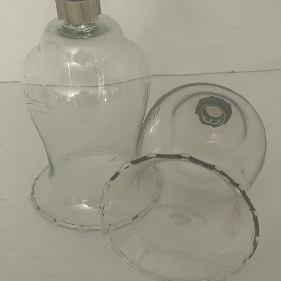 Set Of 2 Vintage Home Interior HOMCO Clear Glass ETCHED WHEAT Votive Cups 5.5” - Picture 3 of 3